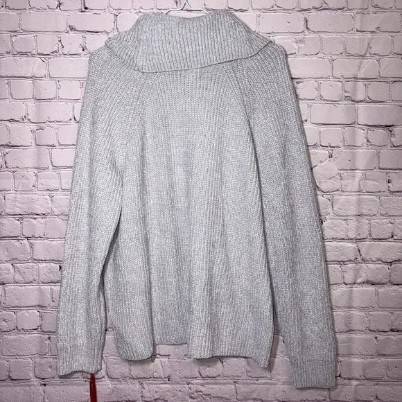 Ruby Rd Womens 1X Gray Knit Chunky Cowl Neck Super Soft Sweater Sweatshirt - Picture 2 of 4